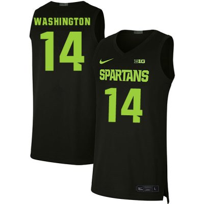 Men Michigan State Spartans NCAA #14 Brock Washington Black Authentic Nike 2019-20 Stitched College Basketball Jersey ET32I84AS